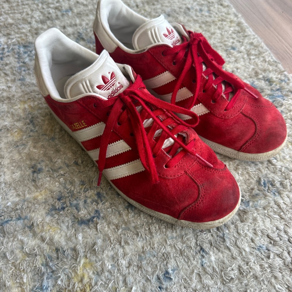 Adidas Gazelle Red and White Sneakers 6 1/2 men size